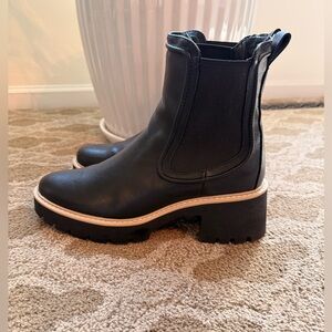 MIA Black Chelsea Lug Heel Ankle Boots-Size 9